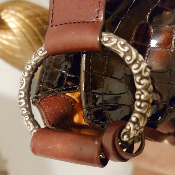 Brighton Embross Snake Print Shoulder Bag - Picture 8 of 15